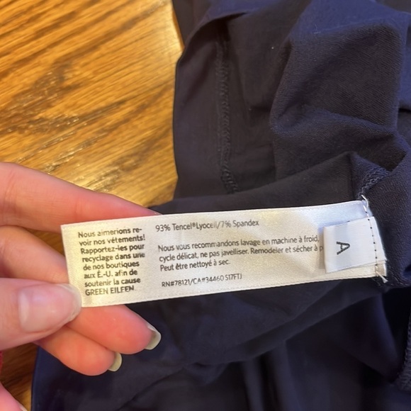 Eileen Fisher Woman’s Navy T-Shirt Dress With Cut out Shoulders Size XL - Picture 6 of 6